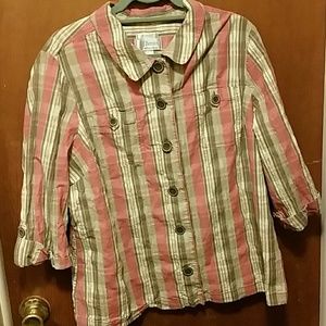 Plus size stretch plaid top